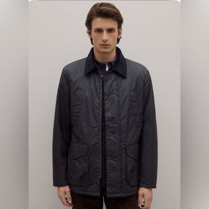 NWT Men’s Piombo Dark Navy 100% Coated Cotton Quilted Jacket - XL - $165 MSRP